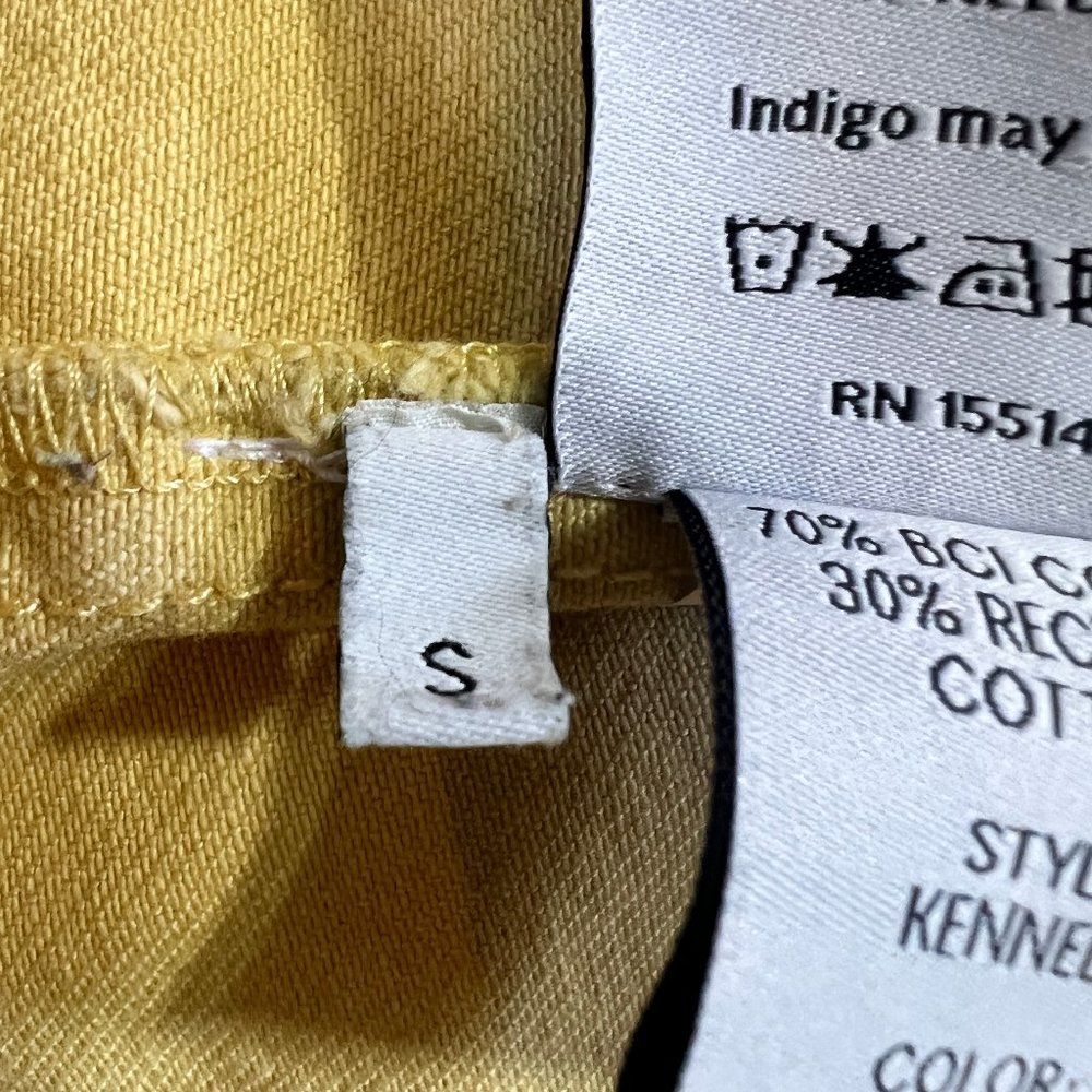 Boyish By Her Kennedy Yellow Denim Mini Skirt Overalls Dress Size Small - Picture 13 of 13